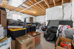 View of unfinished basement