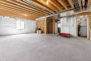 Unfinished below grade area with water heater
