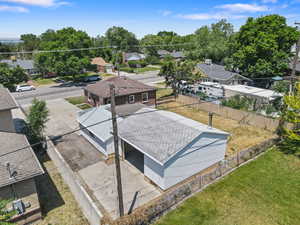 Aerial view of residential area