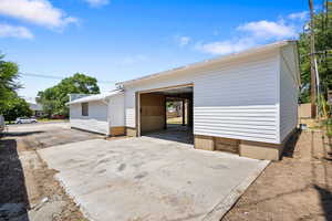 View of detached garage