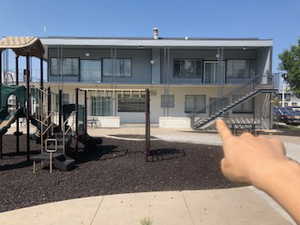 Community play area featuring a balcony and stairway
