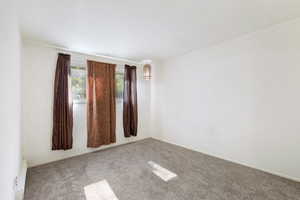 New carpet & New window & New window curtain & New paint  flooring, a baseboard radiator, and baseboards
