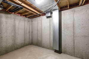 View of unfinished below grade area