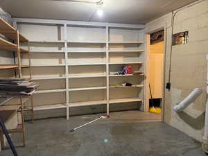 View of laundry room/food storage