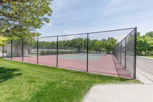 View of tennis court