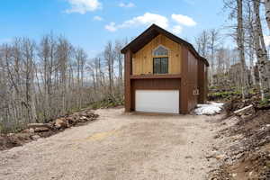 Garage with driveway