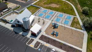 Bird's eye view of a pool