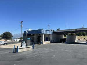 View of building exterior with a mountain view