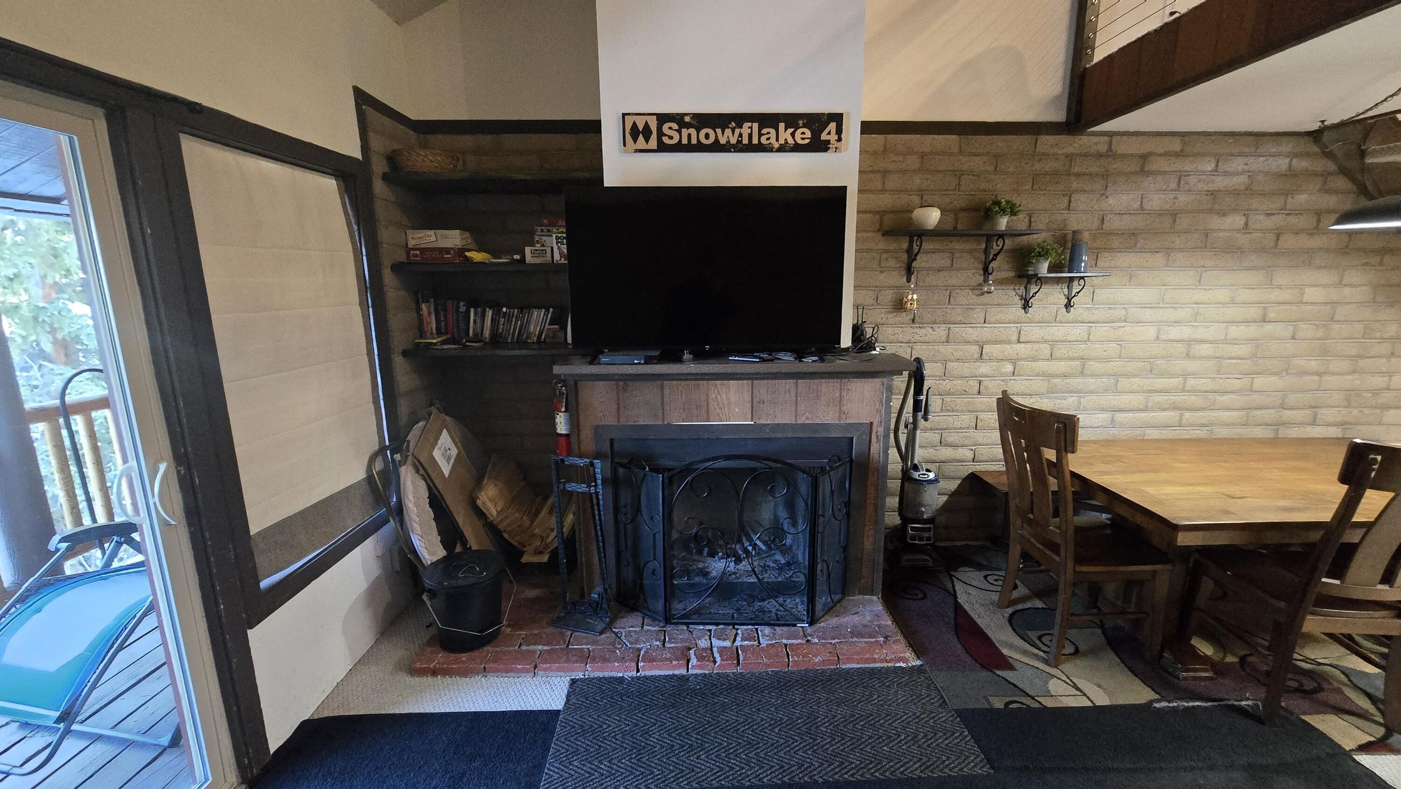 Living room featuring a fireplace