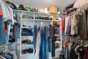 View of walk in closet