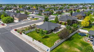 Aerial view of residential area