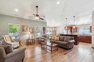 Open style Great Room with Maple Hardwood Floors