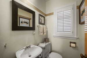 Bathroom with a sink and toilet