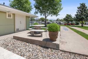View of patio with a residential view