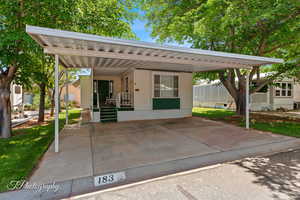View of front of home with a front lawn