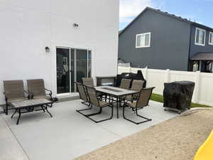 View of patio featuring outdoor dining space