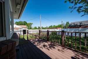 Back yard garden shed and deck