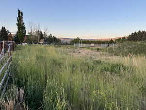 View of yard with a rural view