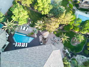 Aerial view of a pool area
