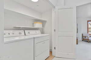 Laundry area with washing machine and dryer