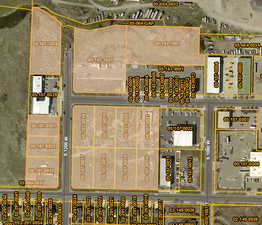 Aerial view of property's location featuring property boundaries highlighted