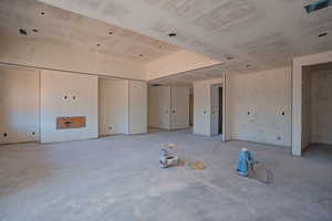 Unfurnished bedroom with multiple closets