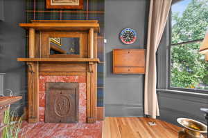 Living room with wood finished floors