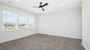 Primary bathroom suite with walk in closet
