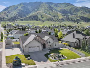 Mountain view featuring nearby suburban area