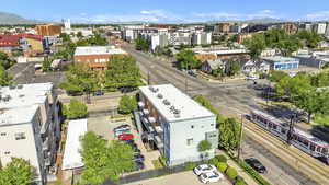 View of urban area featuring mountains