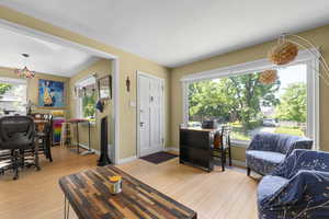 Living area featuring hardwood / wood-style floors