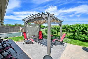 View of patio / terrace with a pergola
