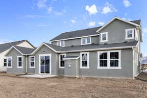 Rear view of house featuring stucco siding