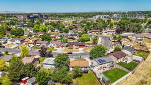 Aerial view of a mountainous background