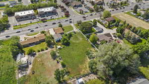 Aerial perspective of suburban area