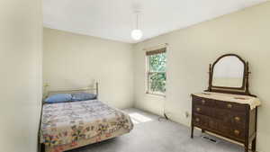 Bedroom featuring carpet