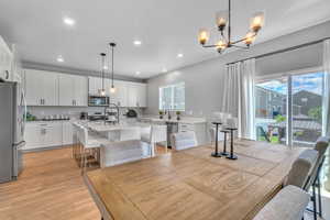 Dining area and sliding door to backyard