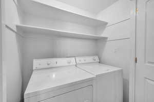 Laundry area featuring washing machine and dryer
