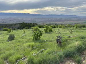 View of mountain backdrop featuring rural landscape