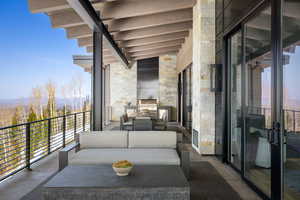 Balcony featuring an outdoor living space