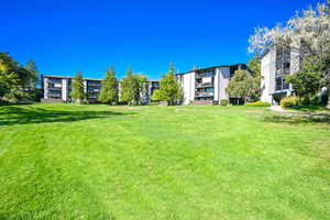 View of grassy golf practice area