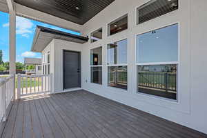 View of wooden deck
