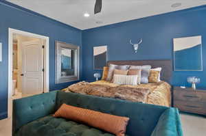 Bedroom with a ceiling fan