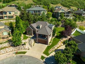Aerial view of residential area