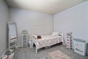 Bedroom with carpet floors
