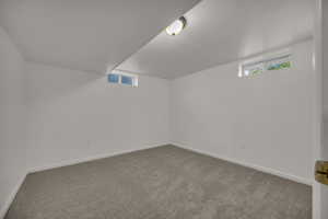 Bonus room featuring carpet flooring, baseboards, and healthy amount of natural light