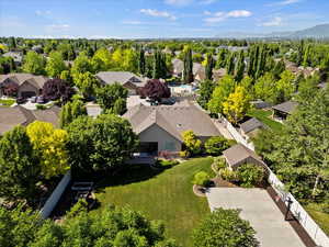 Aerial perspective of backyard