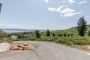 View of street with a mountain view