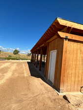 View of horse barn