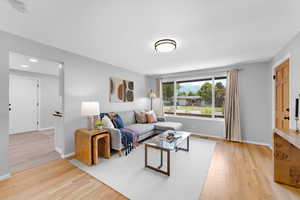 Big picture window lets in lots of natural light.